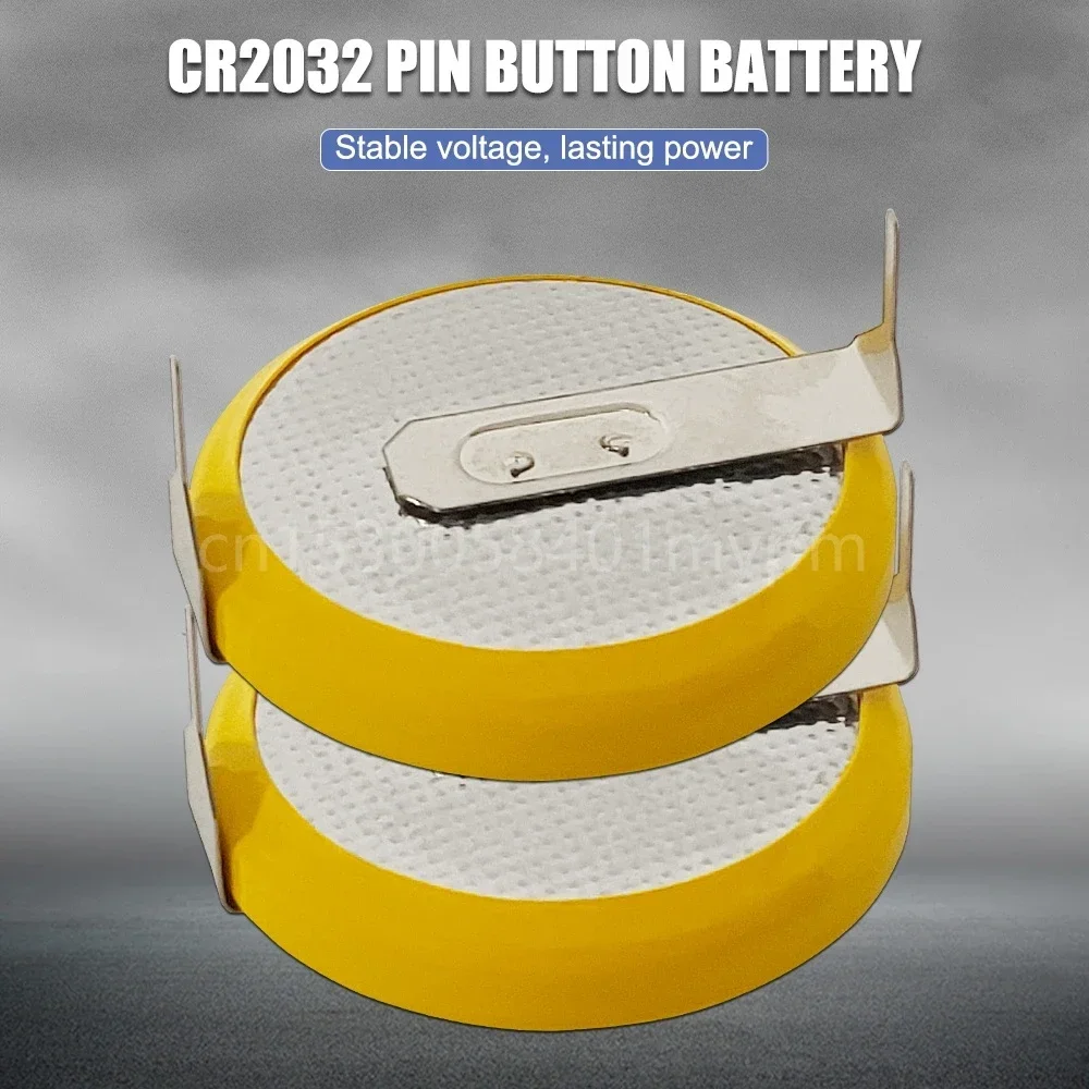 Dewtox CR2032 3V Lithium Battery In Line Horizontal Solder Pin Battery for Electronic Meter,Computer Motherboard