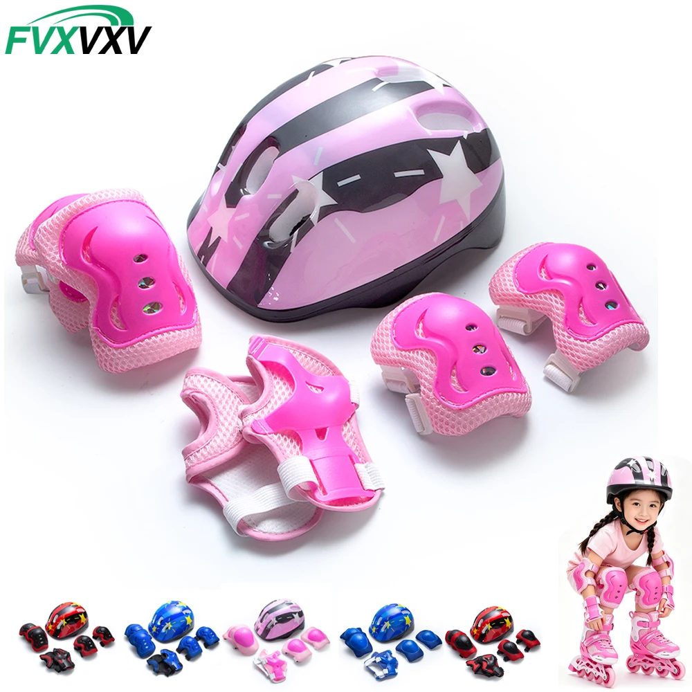 Capacete Ajustável para Crianças de 3 a 16 Anos, Conjunto de Equipamentos de Proteção com Protetores de Cotovelo, Joelho e Punho para Meninos e Meninas, Protetor de Segurança para Skate