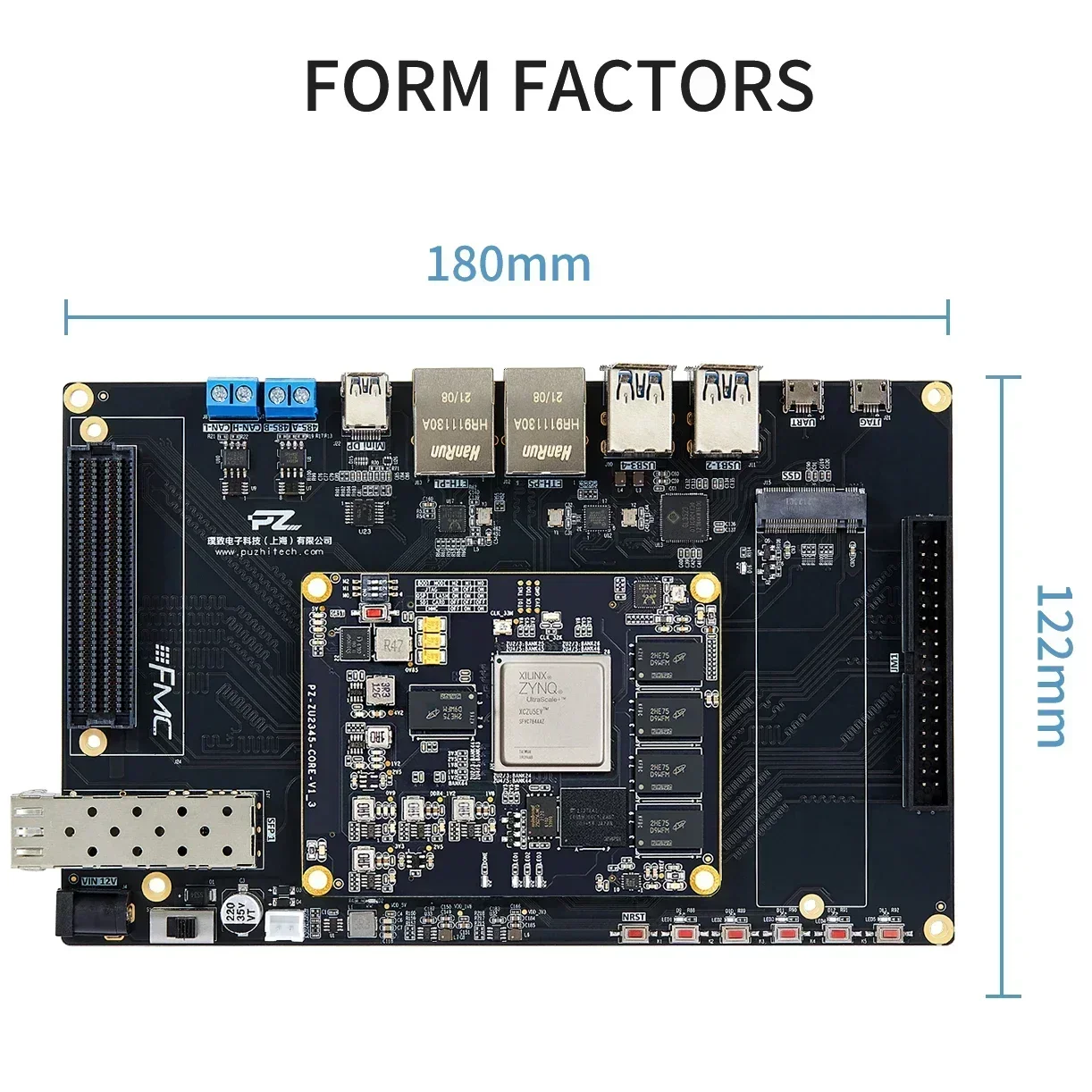 XCZU5EV-2SFVC784I single computer Puzhi PZ-ZU5EV-FL-KFB Evaluation Kit Xilinx ZYNQ UltraScale+ fpga board extension 32MB