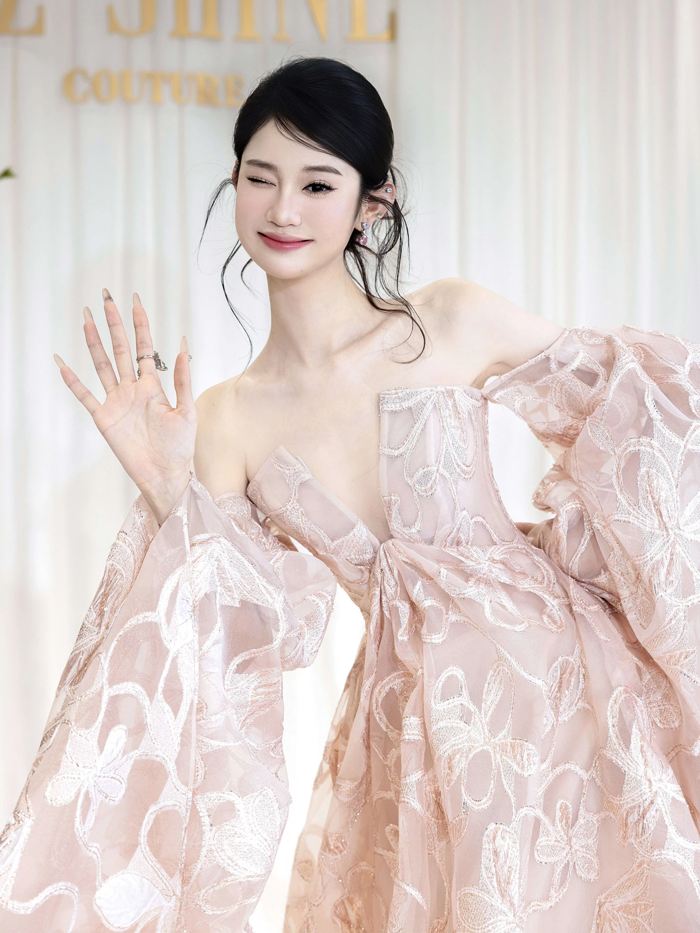 Elegante blozen avondjurk grote omslag off-shoulder feestjurken