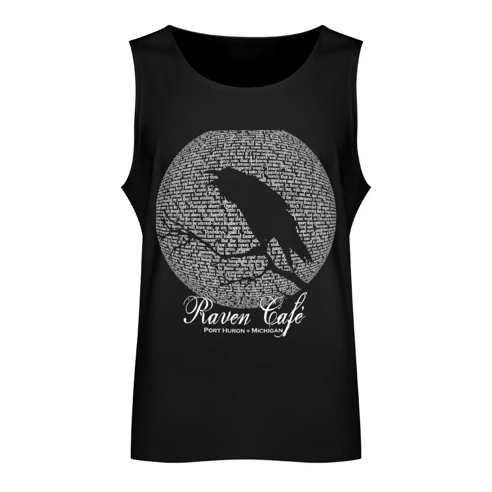 The Raven Moon Poem By Edgar Allan Poe - Raven Cafe Tank Top Gym t-shirt man gym t-shirts man man sexy?costume