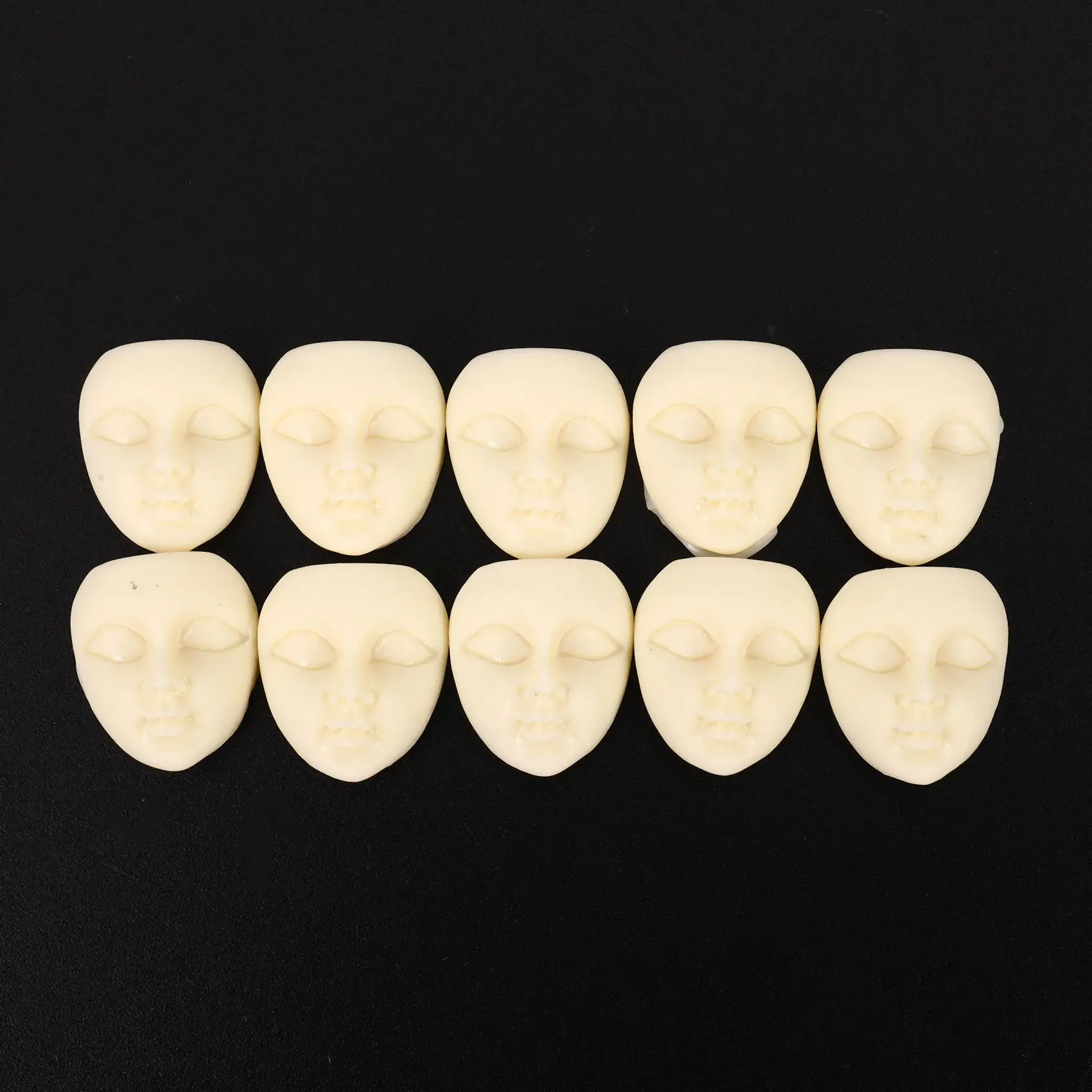 10 Stuks Mini Maskers Hars Masker Flatback Cabochon Beige Meisje Gezicht Flatback Scrapbooking Diy Haar Boog Centrum Ambachten Maken