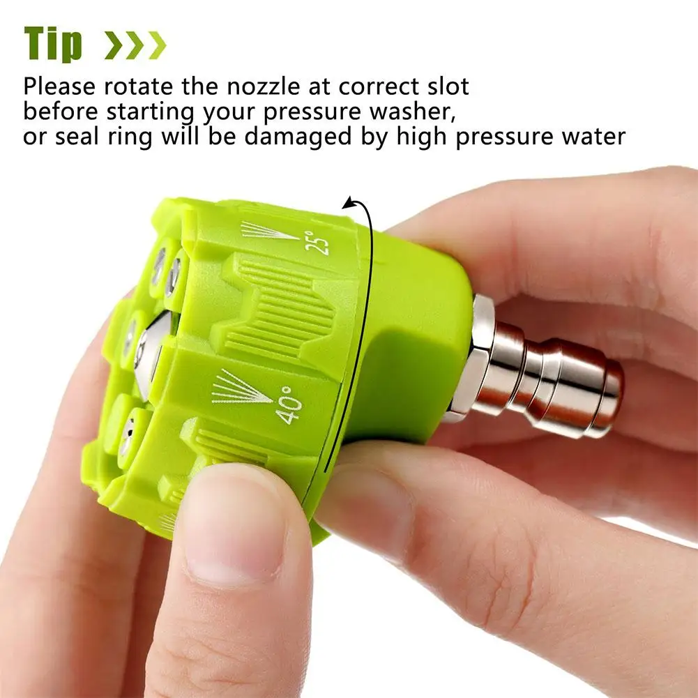 Pressure Washer Nozzle 6in1 Universal 4000Psi High Spray Pressure Garden Jet Nozzle Pressure Connect Head Washer Spray Clea W4I9