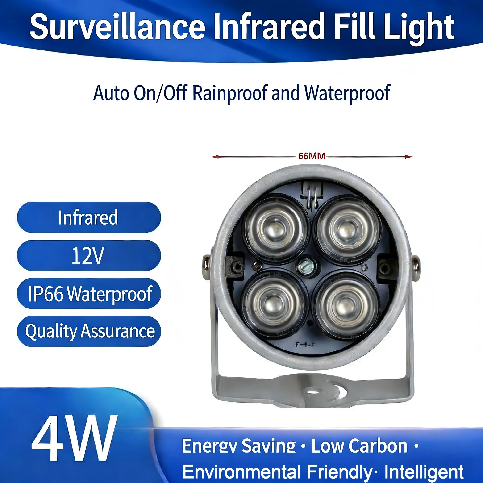 4-Array IR LED Illuminator Light for CCTV Security Camera Night Vision Waterproof 12V 2A EU Power Infrared Lighting