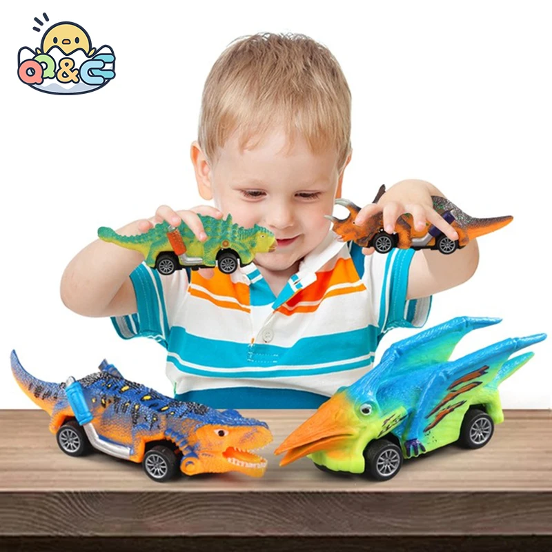 Dinosaurier Pull Zurück Auto Retro Klassische Mini Kinder der Tyrannosaurus Rex Modelle Fahrzeug Pädagogisches Spielzeug für jungen Autos Lkw Geschenk