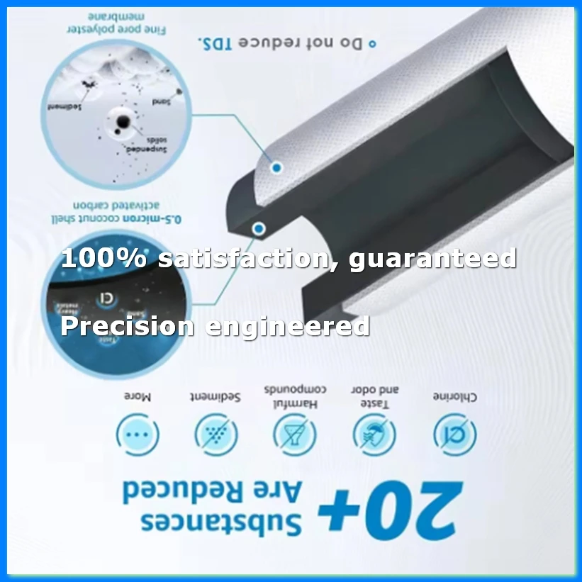 DA29-10105J Inline Water Filter Refrigerator Filter Element Coconut Shell Activated Carbon Rod Filter Element 4 Pcs-A68X