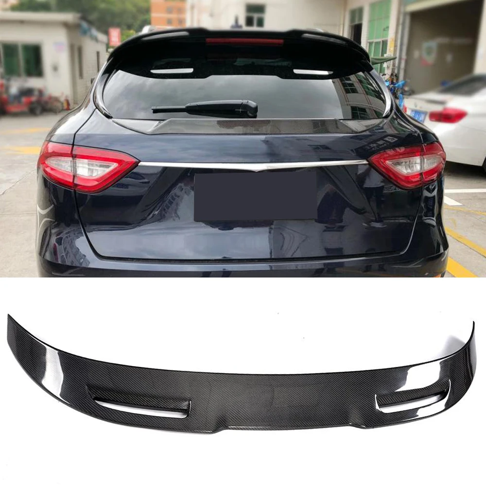 Carbon Fiber Car Rear Roof Spoiler Wing For Maserati Levante 2016 2017 2018 Car Rear Window Roof Lip Wing Spoiler