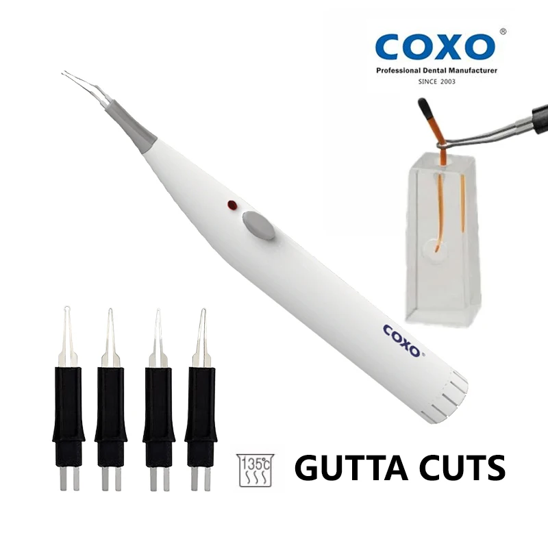 COXO C-BLADE Dental Gutta Percha Cutter with 4 Tips Gutta Cutting Tool Gutta Cuts Dentistry Equipment