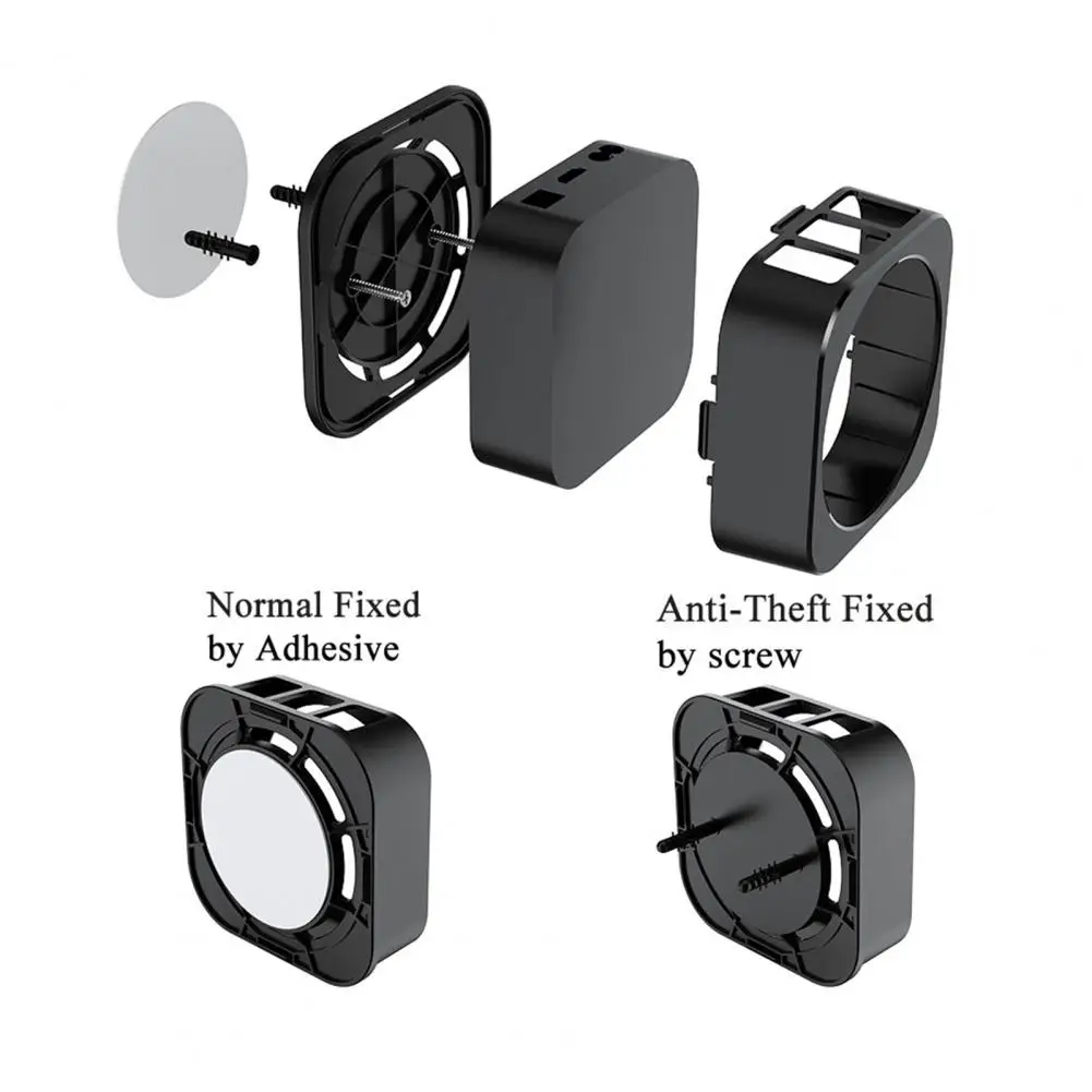 For Apple TV 4K 2-6Gen 2021 TV Set-Top Box Wall Mount Bracket Storage Box Hanging Holder With Ring-shaped Heat Dissipation Hole