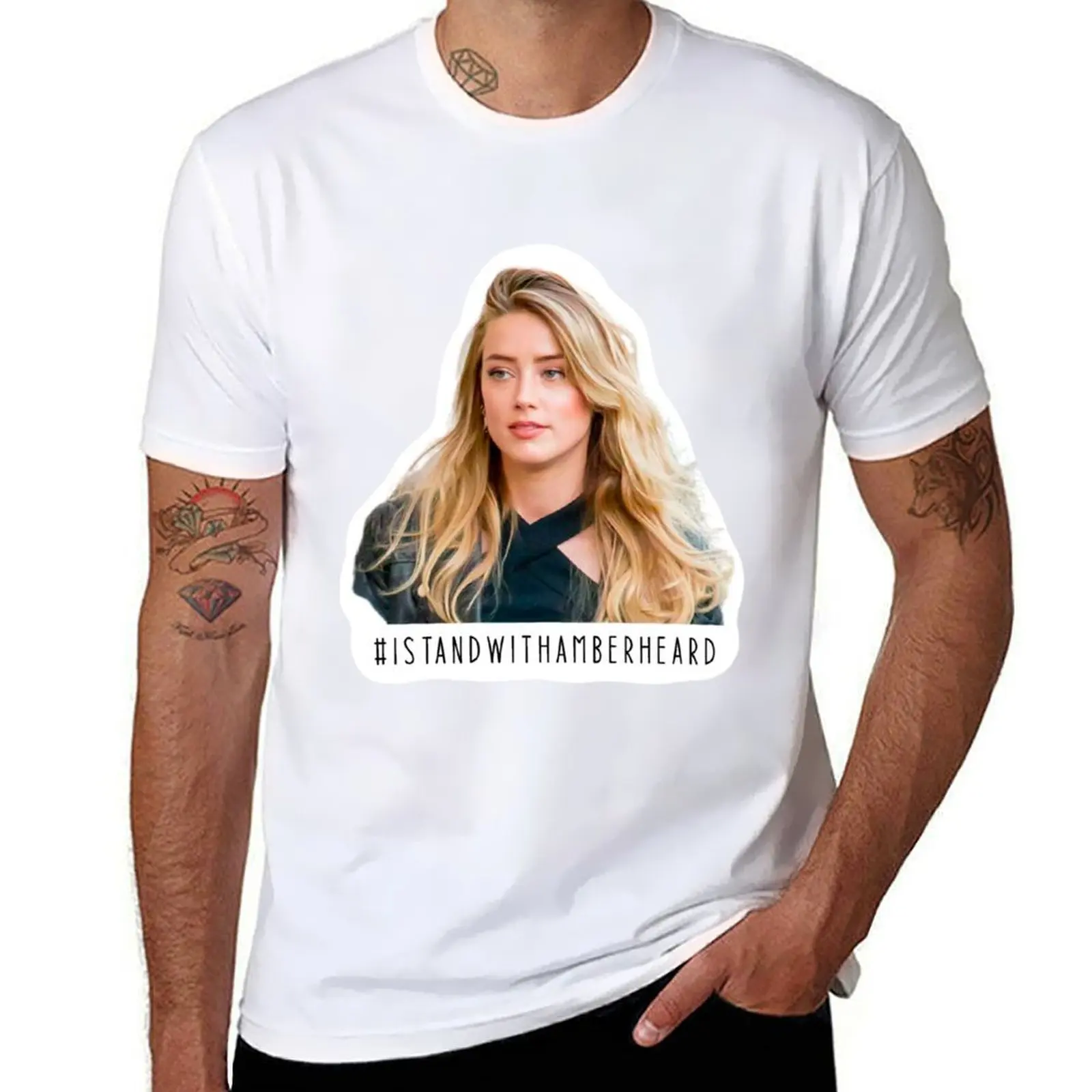

I Stand with Amber Heard, Amber T-Shirt man t shirt graphic man t shirts for men casual T-Shirt