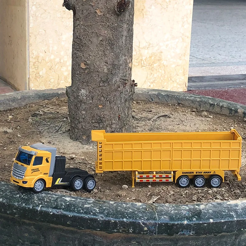 1:48 RC Engineering Truck Semi-Trailer Heavy-Duty Transport Container Vehicle Remote Control Dump Truck Simulation Toys for boys