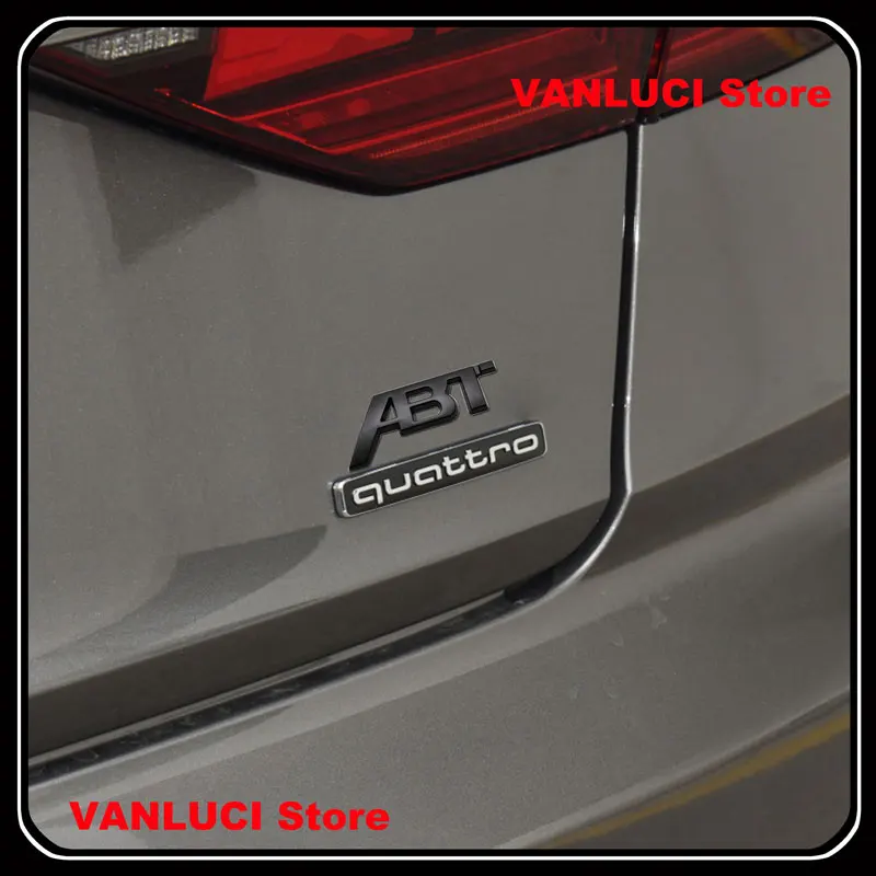 كبيرة صغيرة الحجم ثلاثية الأبعاد سيارة معدنية ملصق ABT الرياضة شعار الجسم شارة لأودي A1 A2 A3 A4 A6 A7 S3 S4 S6 Q3 Q2 Q4 Q5
