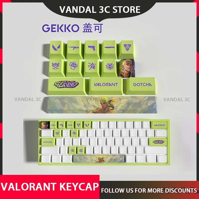 

Valorant Keycaps Phoenix Reyna Fade Neon Gekko Sage Raze Oem Profile 10 Keys Mini Set Pbt Dye Sublimation Keycaps For Mx Switch