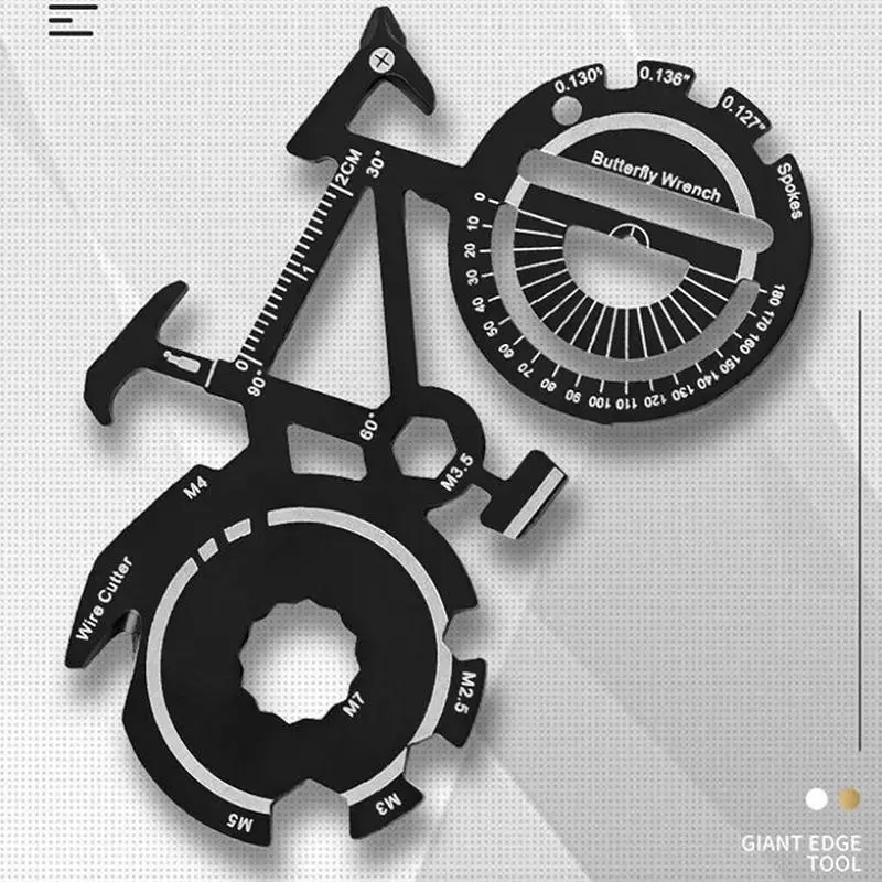 20 In 1 Bicycle Multitool Card Survival Gadgets Keychain Utility Pocket Tool Multifunctional Outdoor Camping Tool