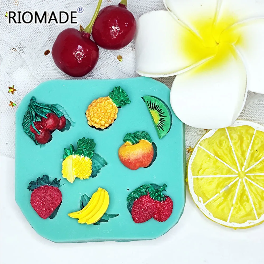Mini Fruit And Vegetable Model Baking Mold Chocolate Jelly Pudding Gypsum Epoxy Silicone Mould Creative Style Cake Decoration