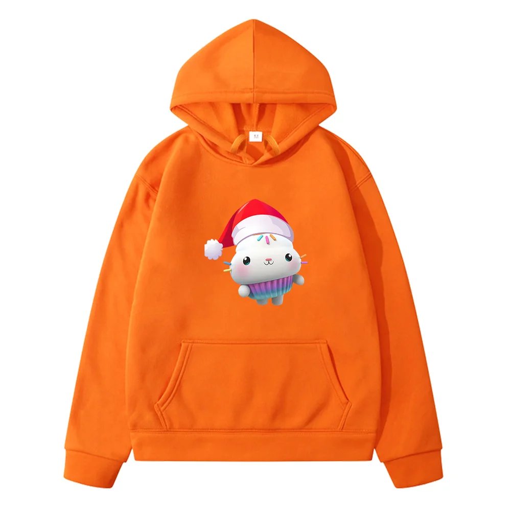 Gabbys Dollhouse Merry Christmas Cat Children Hoodies Cartoon Autumn/Winter Warm Long Sleeve Boys Girls Fleece Sweatshirts Cute