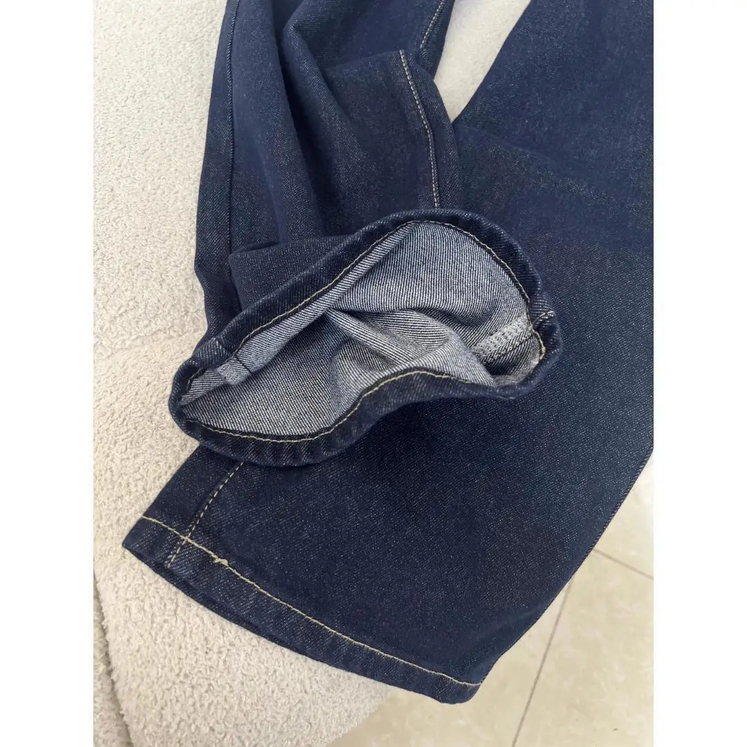 Szare jeansy damskie Y2K ozdoby ćwieki łańcuch koraliki frędzle cekiny perły moda damska denim gotycki punk emo goth