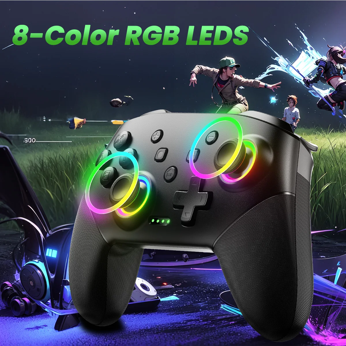 وحدات تحكم التبديل اللاسلكية، متوافقة مع وحدات تحكم Switch Pro للتبديل/Switch Lite/OLED/PC، بطارية بمفتاح واحد 1000 مللي أمبير في الساعة #6