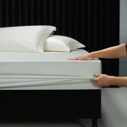 1000TC Egyptian Cotton Fitted Sheet Solid Color Bed Sheet Mattress Cover Elastic Band Fitted Sheet 160x200 180X200 Fit Sheet 1Pc