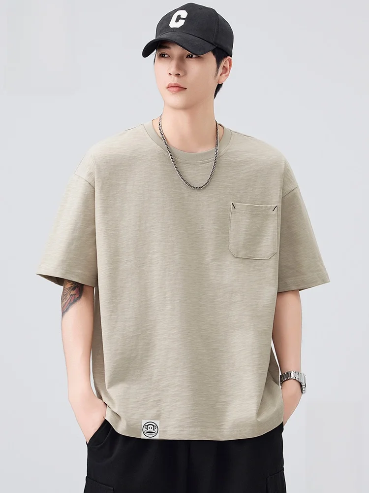 

Мужская футболка Paul Frank 2025 из бамбукового хлопка, летняя, тонкая, свободная, повседневная, с коротким рукавом, дышащая, комфортная, с круглым вырезом