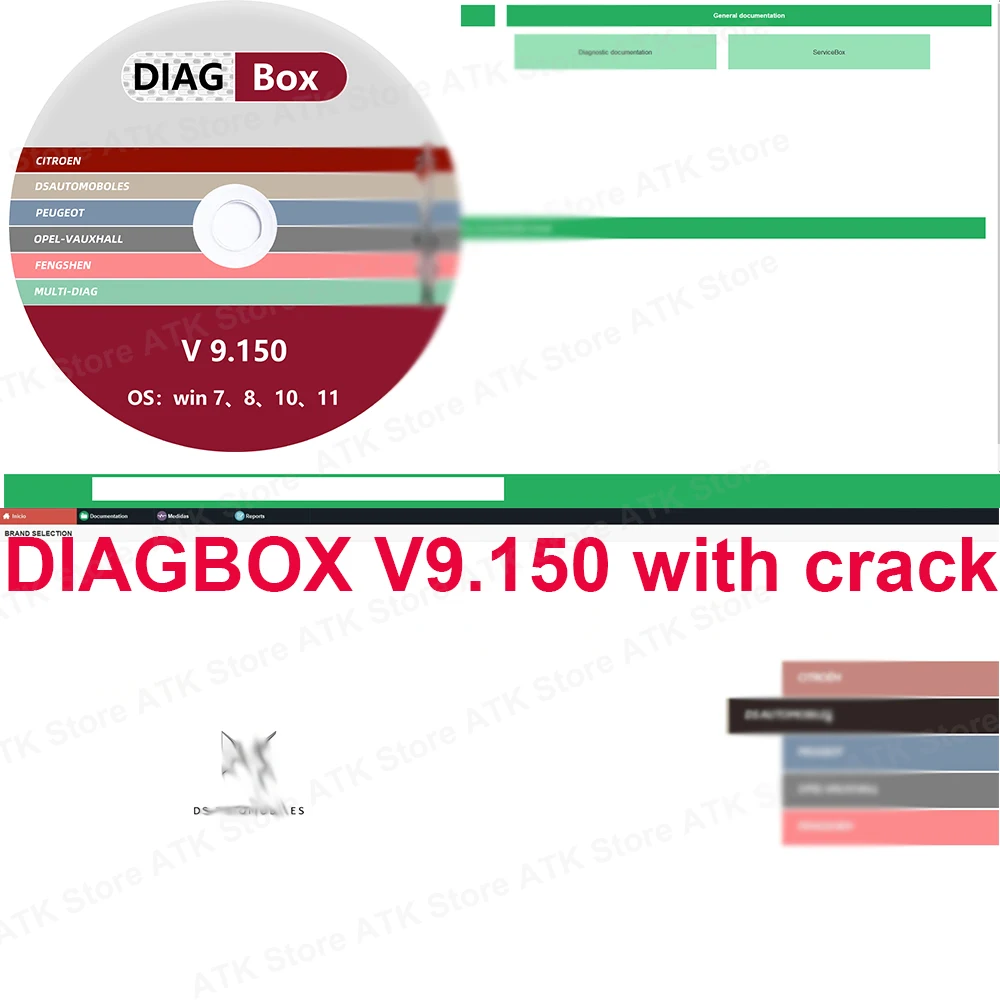 NEWEST Diagbox version Diagbox V9.150 with Crack Lexia3 PP2000 OBD2 Scanner For Pe-ogeot original installation Diagnostic tool