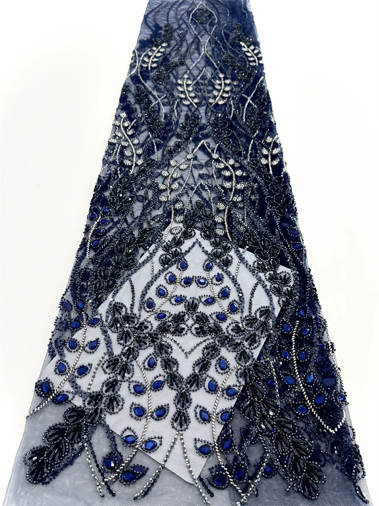 

Кружевная ткань SJ Lace Luxury Beads Mesh с бисером и камнями, нигерийское африканское тюлевое кружево, французское сетчатое кружево с бисером 2026 для женских вечерних платьев