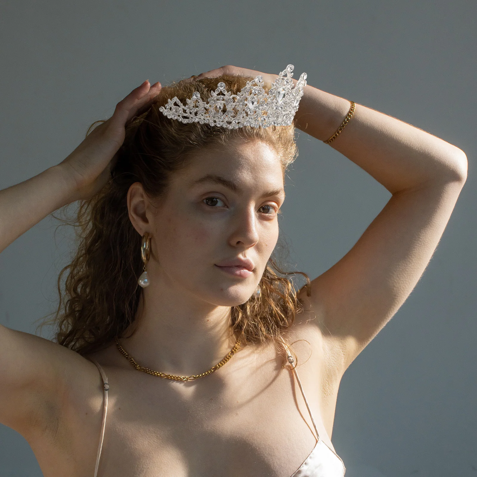 

Rhinestone Hair Crystal Bridal Crown Headb For Girl Crown Headpiece White Wedding Party Girl Hairb Lightweight