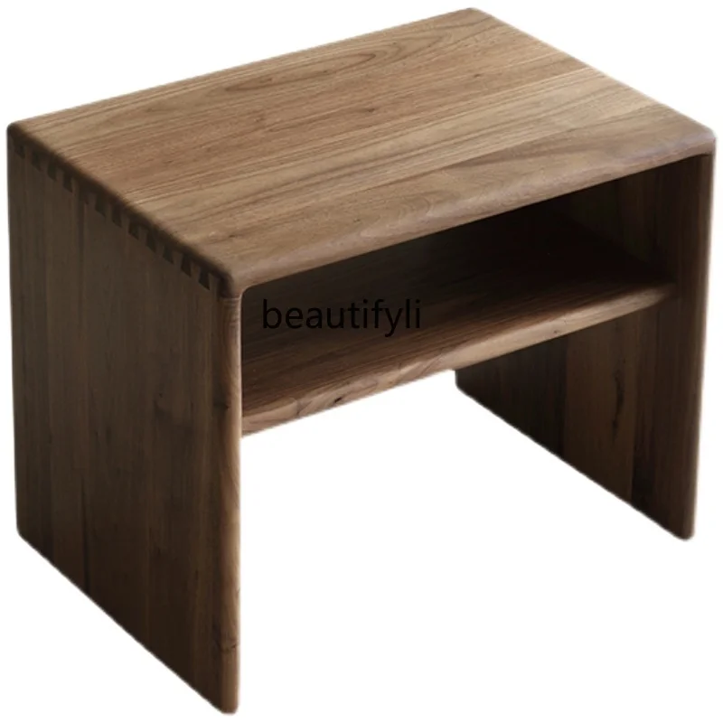 Nordic Solid Wood Side Table Corner Table Modern Minimalist Log Living Room Bedroom Multifunctional Lazy Board furniture