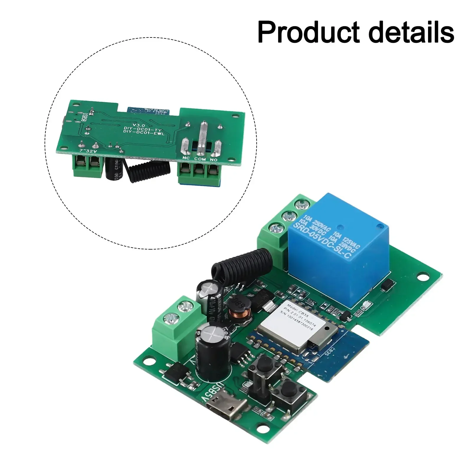

WiFi Smart Home Switch For Tuya 1-channel WiFi Smart Home Switch For Remote Control Of Electric Locks USB 5V/7-32V 433MHz