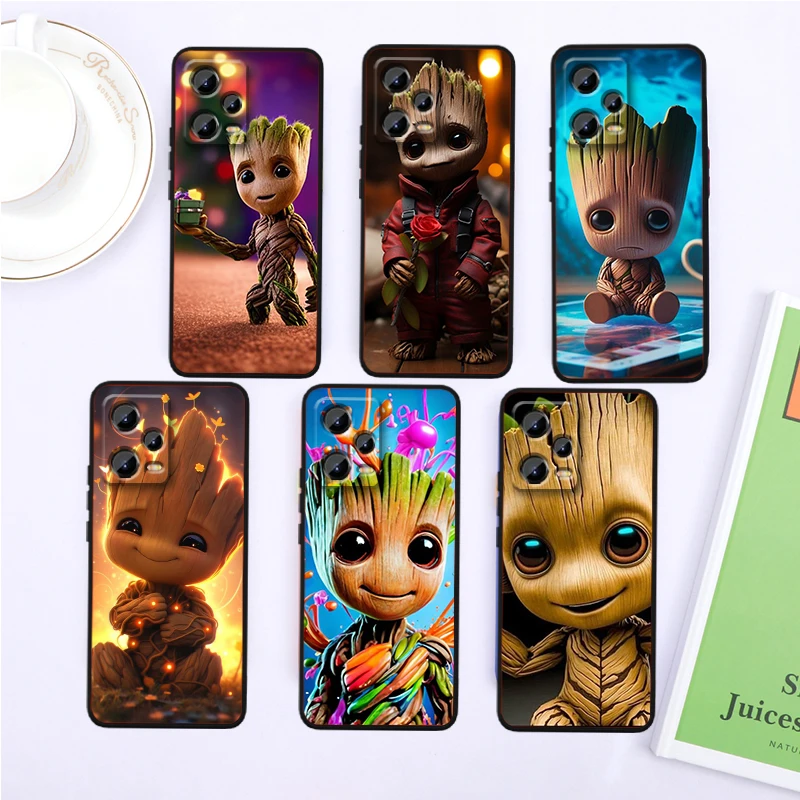 Guardians Of The Galaxy Marvel For Xiaomi Redmi Note 13 12R 12 12S Turbo 11 11T 11S 10 10S Pro Plus 5G Black Back Phone Case