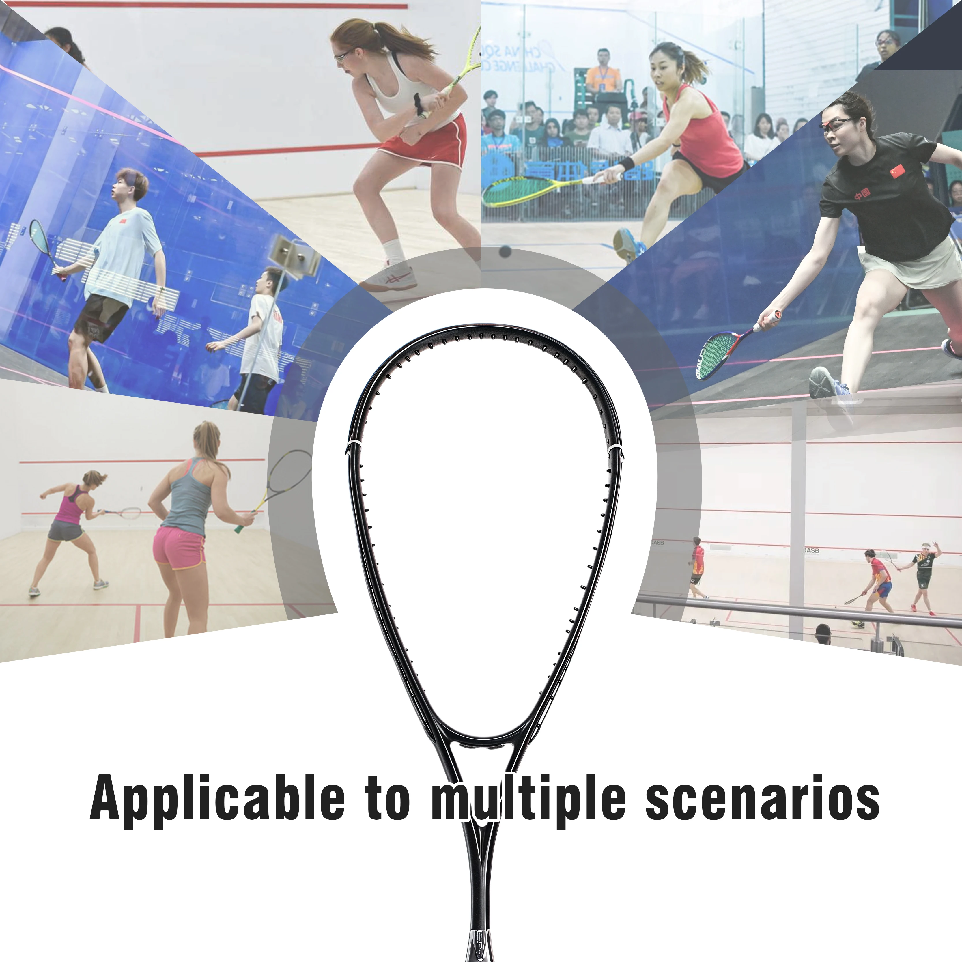 OEM Customized Carbon Fiber Squash Racquets Model JH For Indoor/Outdoor Sports High Quality 125g-135g Weight