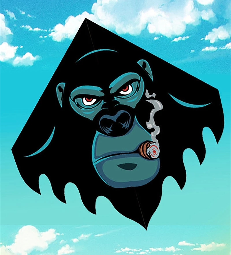 送料無料ジャイアントエイプ凧大型凧屋外のおもちゃ子供のためのドラッヘンセルフボラントランファンインフレータブル凧ワイヤレス凧揚げ