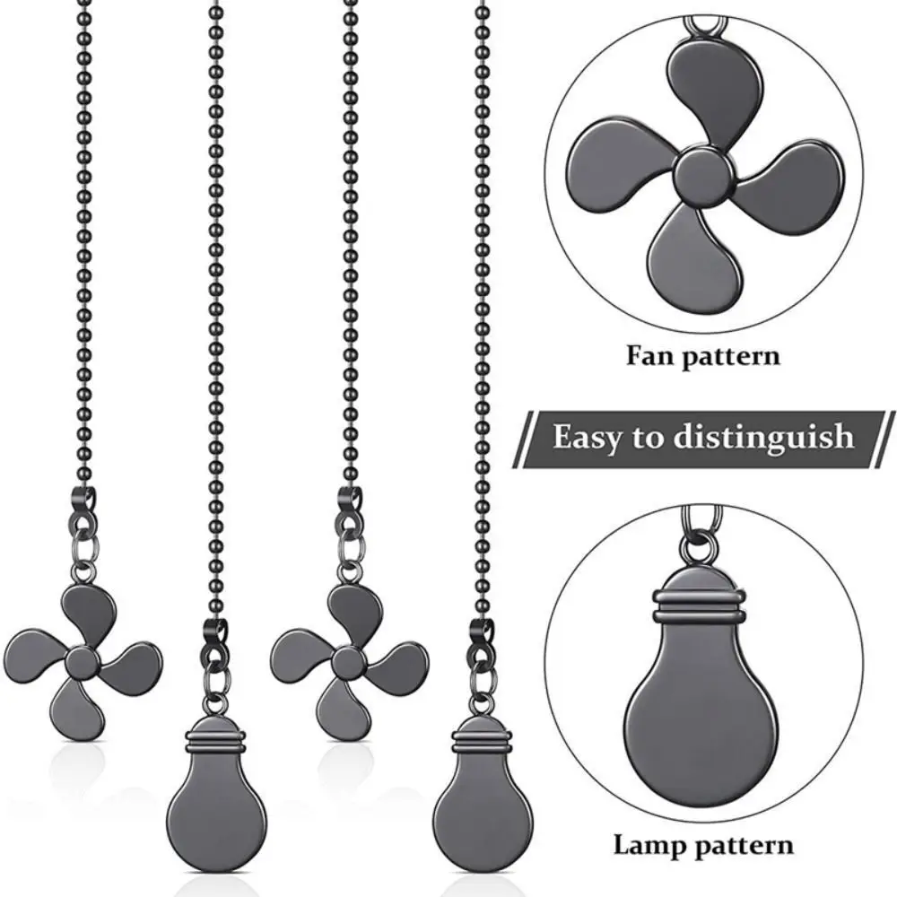 New Metal Ceiling Fan Pull Chain Fan Shape Home Decoration Chandelier Pull Chain Lamp Switch Zipper