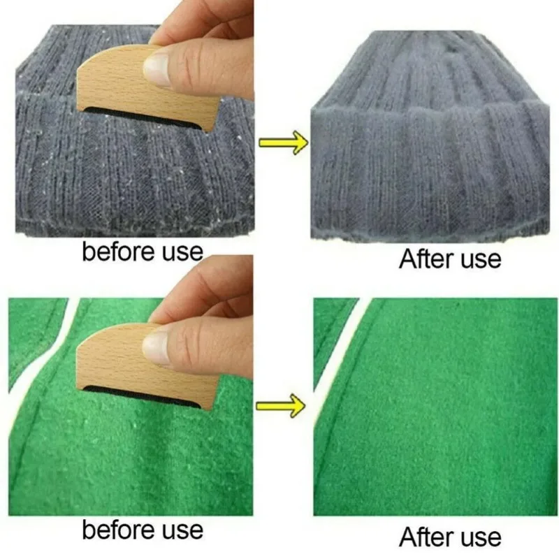 Lint Fur Remover Wooden Epilator Cashmere Sweater Clothes Fluff Fabric Shaver Pilling To Pompom Portable Cleaning Comb Brush image 6