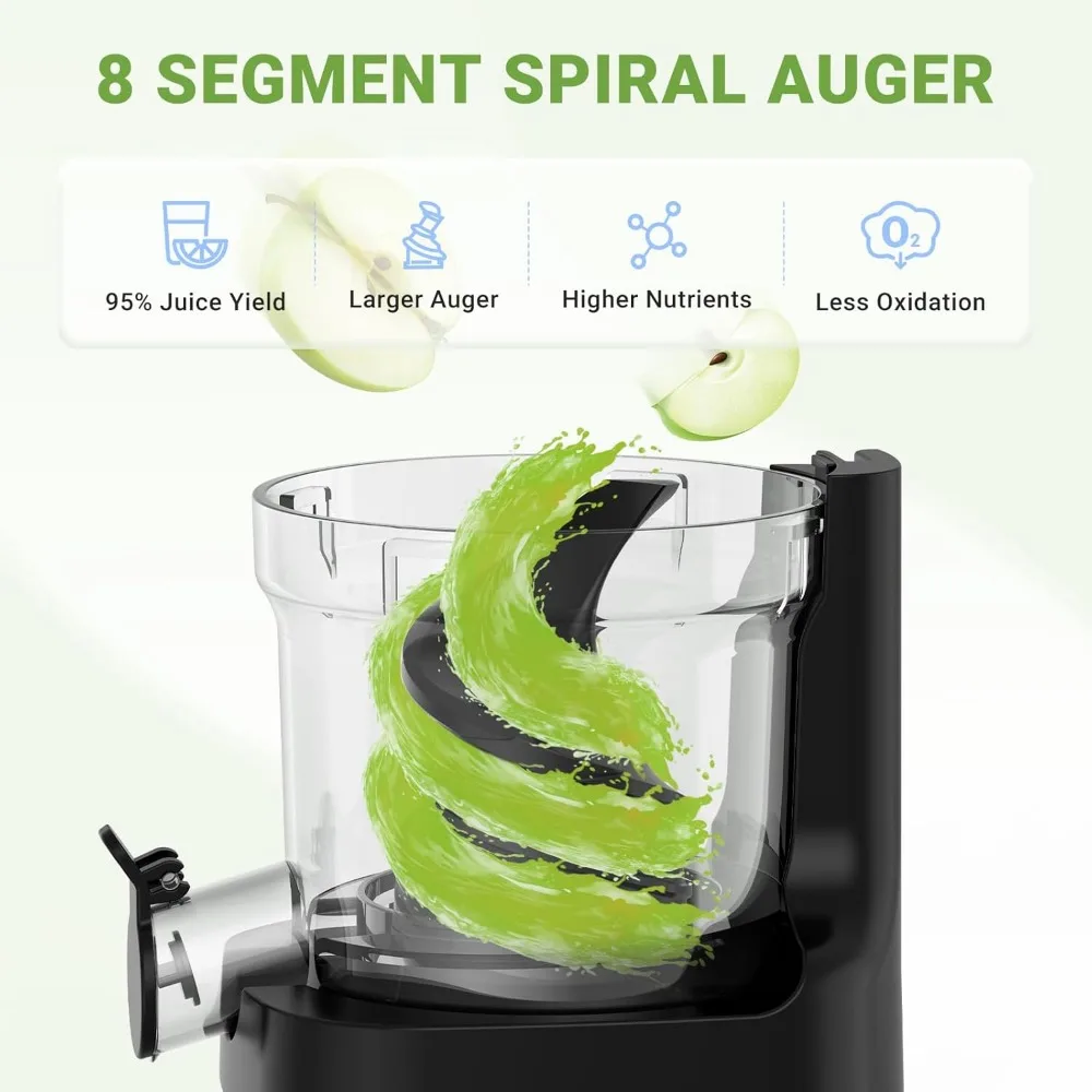 Haoyunma Cold Press Juicer - Juicer Machine Met 3.1 ''Grote Voergoot Voor Hele Groenten En Fruit-Duurzaam