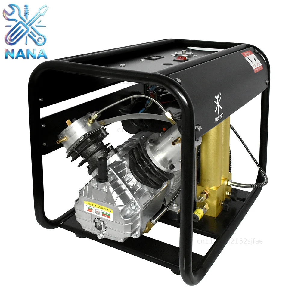 TUXING 300Bar PCP Air Compressor 4500Psi High Pressure Diving Compressor Built-in Filter Auto-stop for Scuba 6.8L Tank TXEDM042