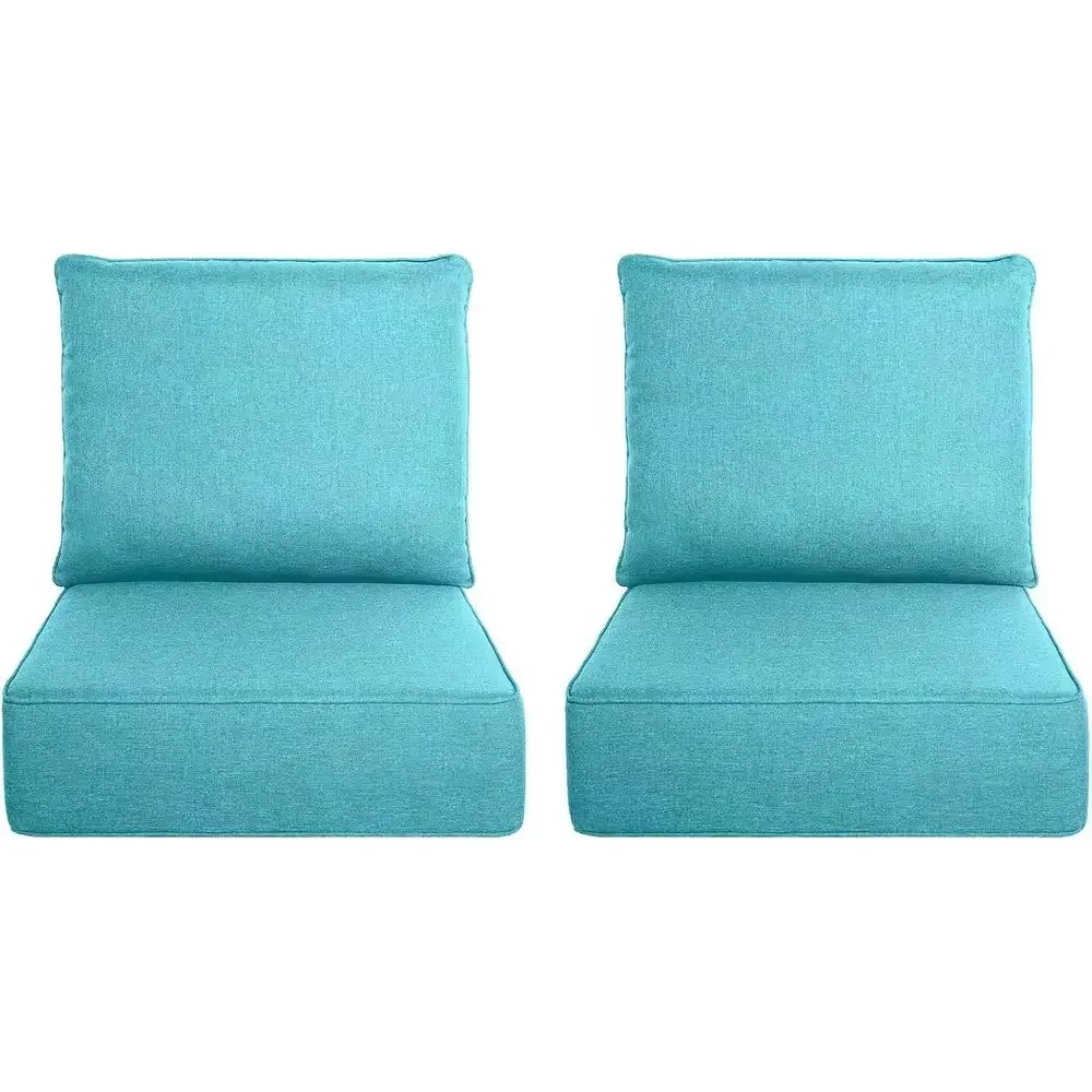 Water-Resistant Outdoor Seat Cushion Set - 22x24x6 Inches, Removable Cover for Patio Furniture Chairs