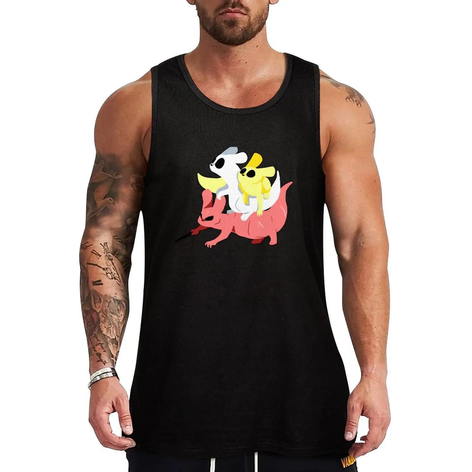 Rain World Stacked Slugcats Tank Top Lightweight Workout Tank Top Breathable Athletic Wear