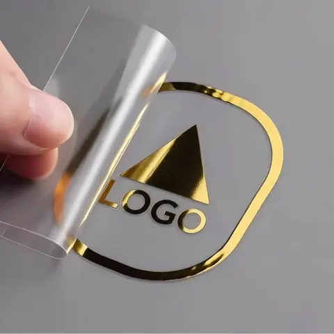 100PCS Stickers Custom Personalized Stickers Logo Metal Gold Customized Transfer Sticker 3D UV DTF Wedding Labels Waterproof