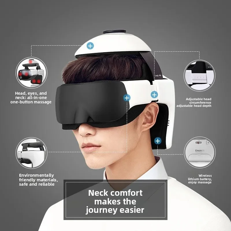 Head & Eye Integrated Massager, Electric Head Massager with CE Certification, Relaxing Head and Eye Massage Device