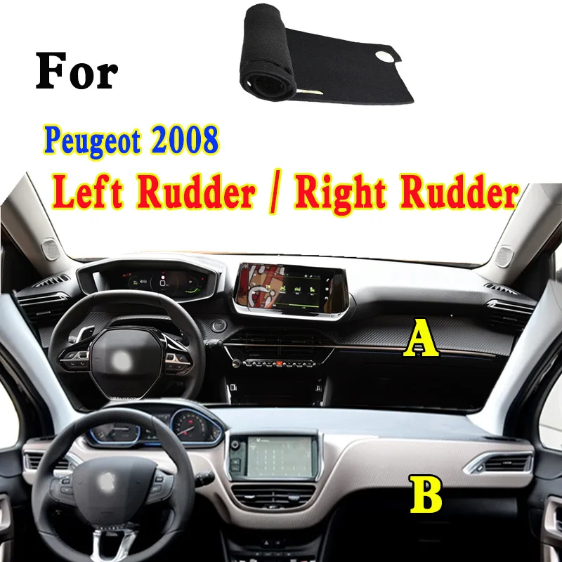 

For Peugeot 2008 208 CU CA P24C Car-Styling Dashmat Dashboard Cover Instrument Panel Insulation Protective Pad