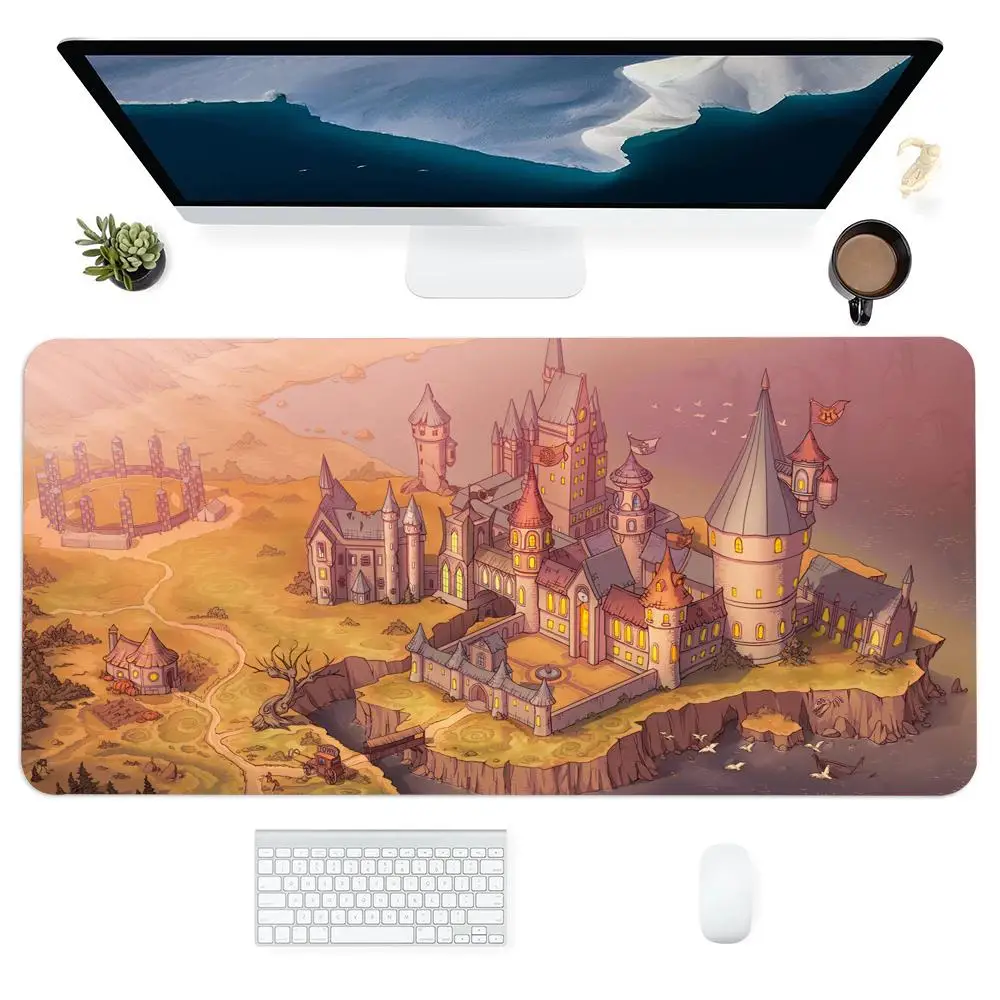 Retro castle mtg Mouse Pad Large Gaming Non-slip Computer Laptop Nootbook Game Rug Tablet Mat Office Accessories Mini PC Playmat
