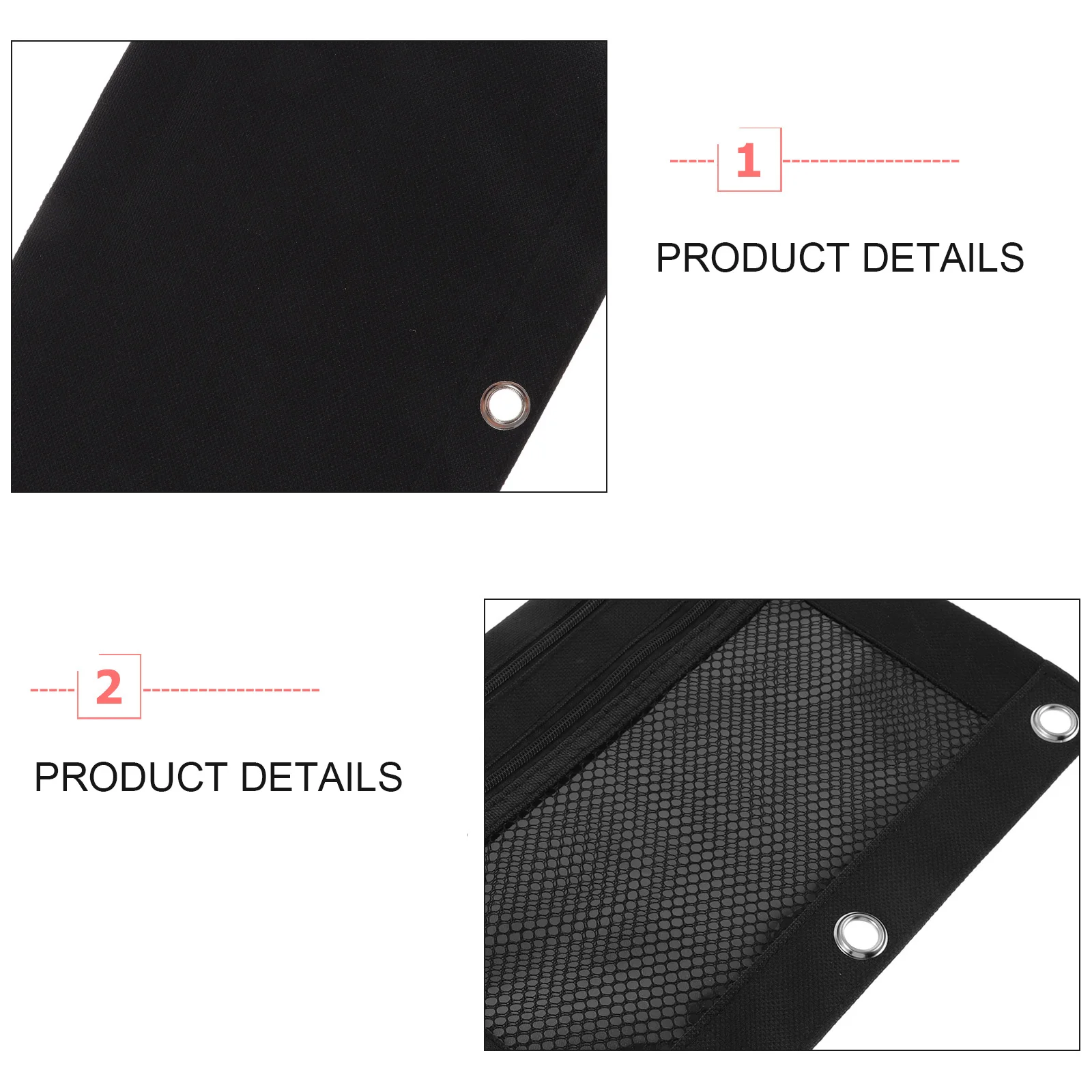 

Pencil Case Binder Pouch Pen Holder Oxford Cloth Mesh B5 Holes Lightweight Portable Storage Office Gift Detachable