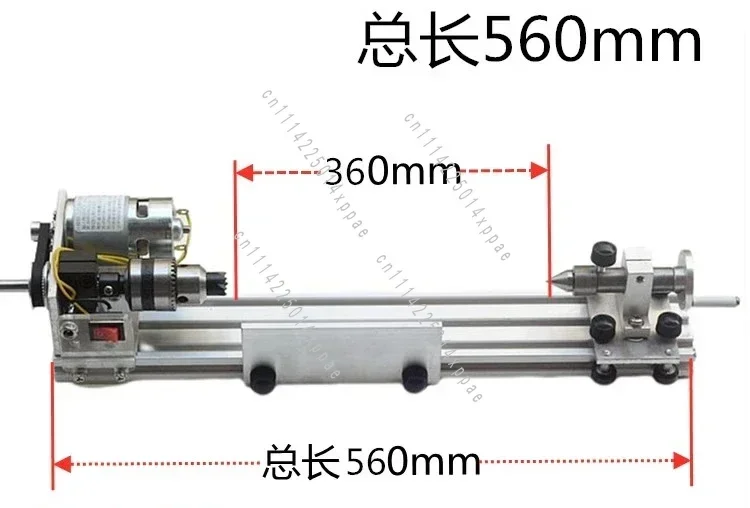 Mini Lathe 220V 80W Variable Speed Multi-Functional Machine for Metal And Wood Processing