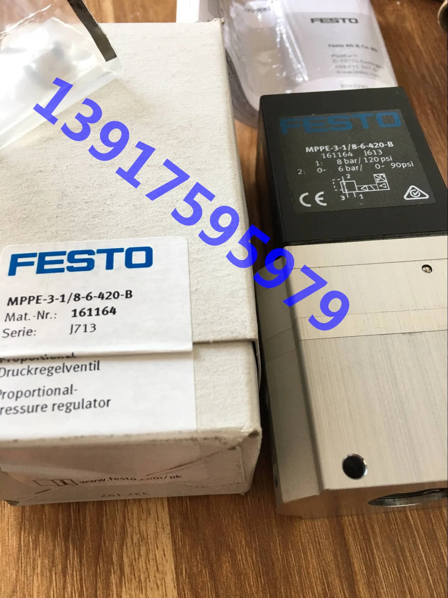 

FESTO Proportional Pressure Regulating Valve 164319 MPPE-3-1/2-2,5-010-B In Stock