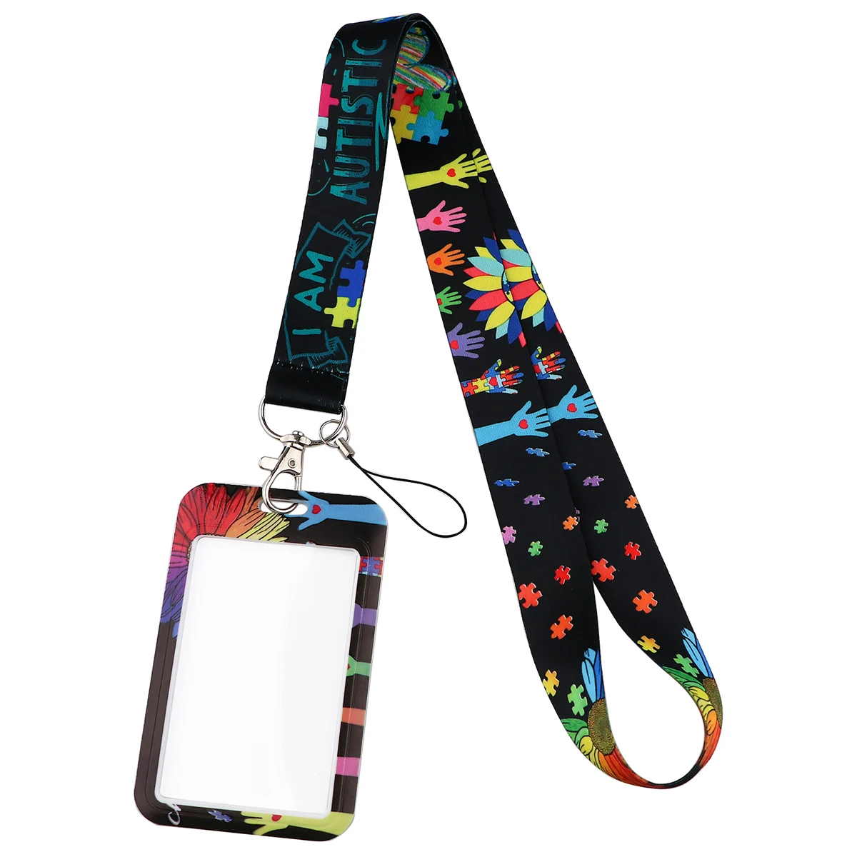 Autism Awareness Puzzle Lanyard Nurse Card Holder Neck Strap for key ID Card Cellphone Straps Badge Holder Keyring Accessories