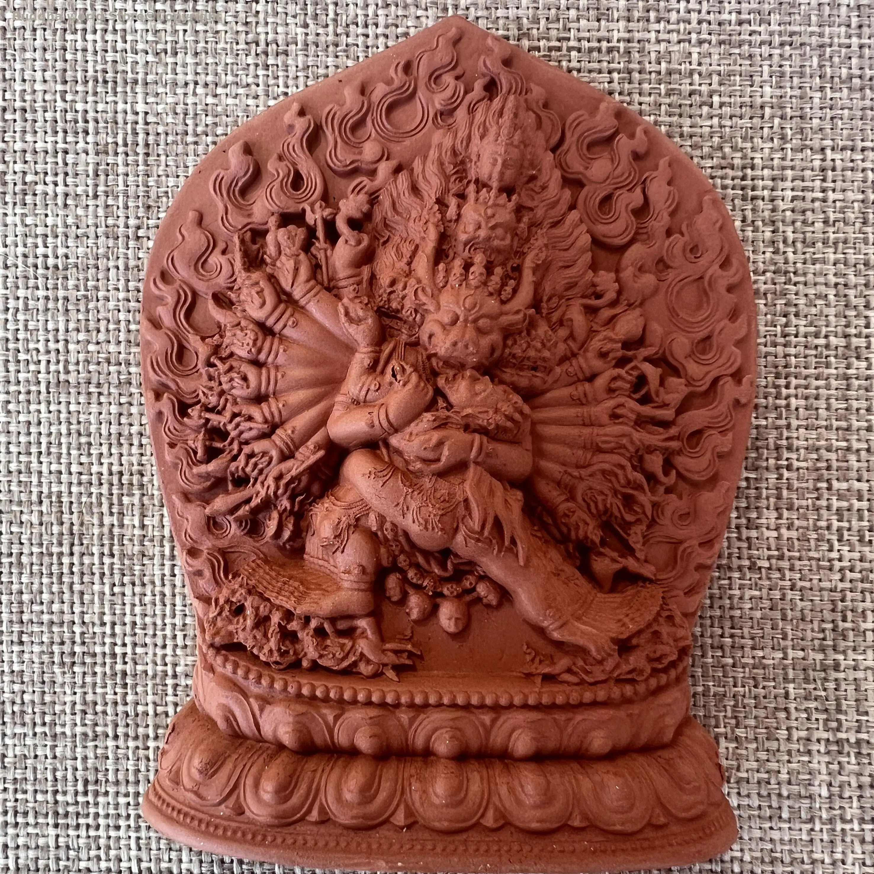

Wholesale Buddhist supply Tibet Buddhism Clay Vajrakilaya Yamantaka buddha sat-chaya tsha-tsha statue Prayer worship