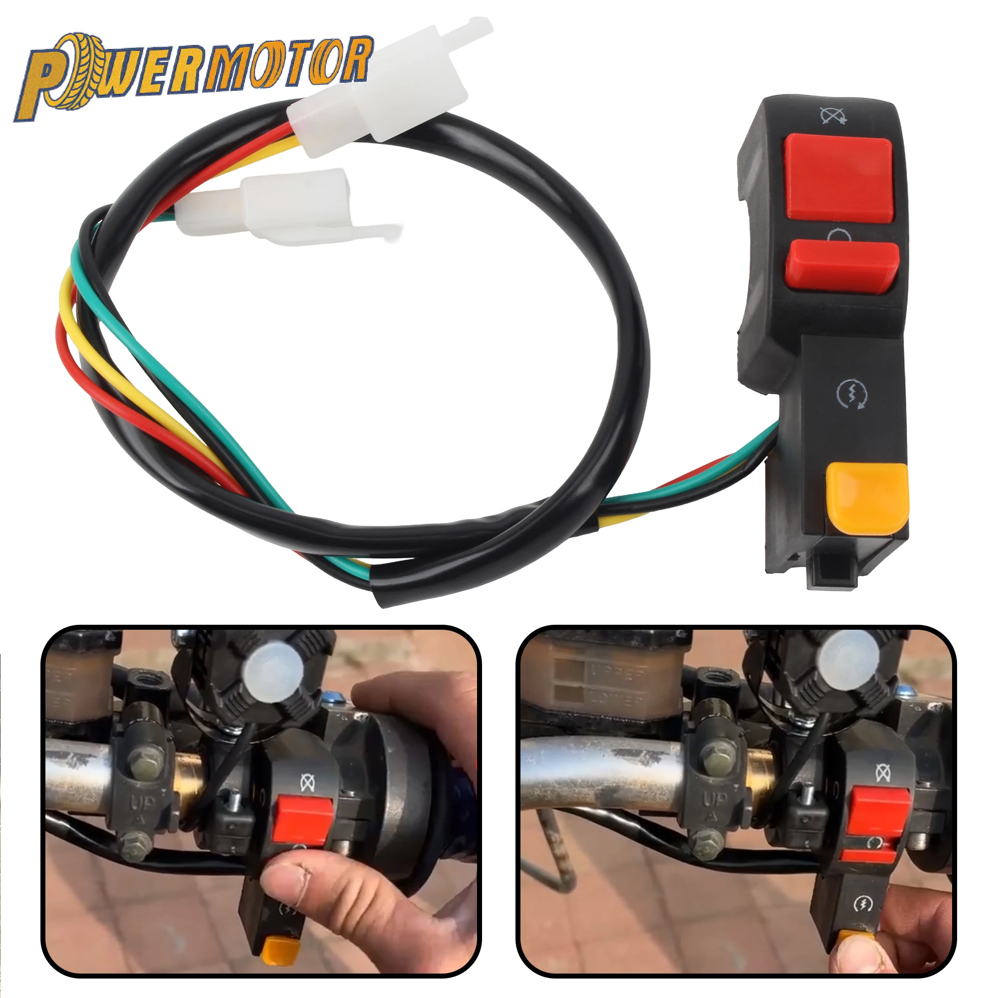 Motorrad Elektrostart Dirt ATV Quad Bike Ein/Aus-Kippschalter Druckknopf Stopp Ein/Aus-Taste Notausschalter Zubehör