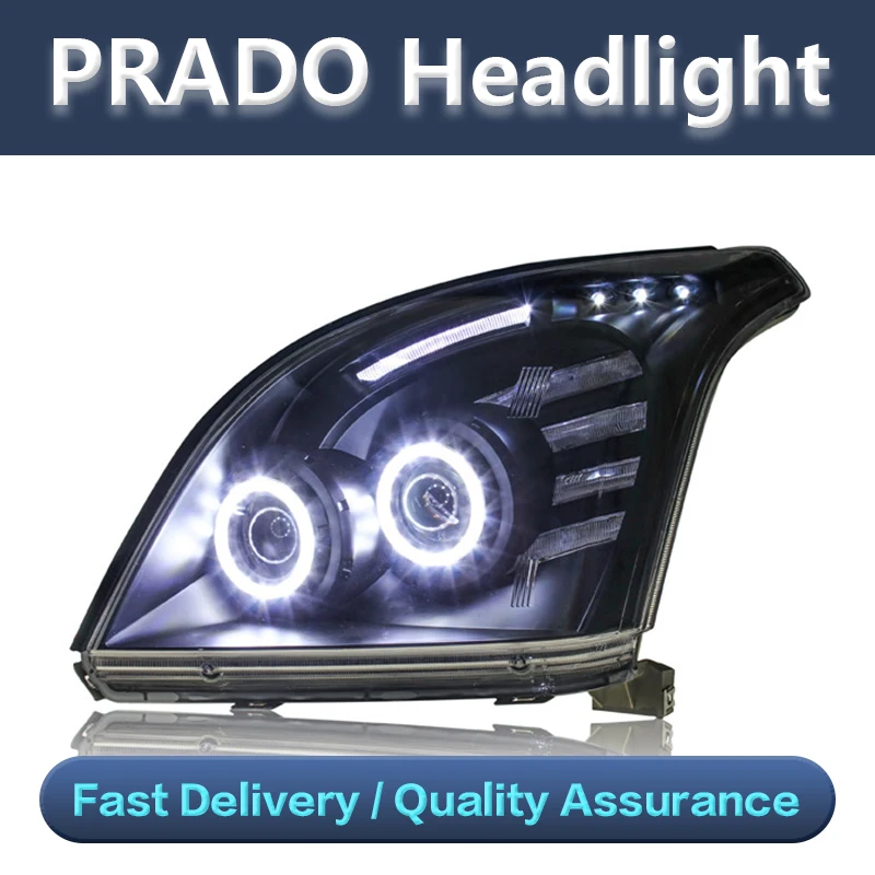 Front Light 2003-2009 for Toyota Prado FJ120 LED Headlight Angeleyes LED Day Running Light