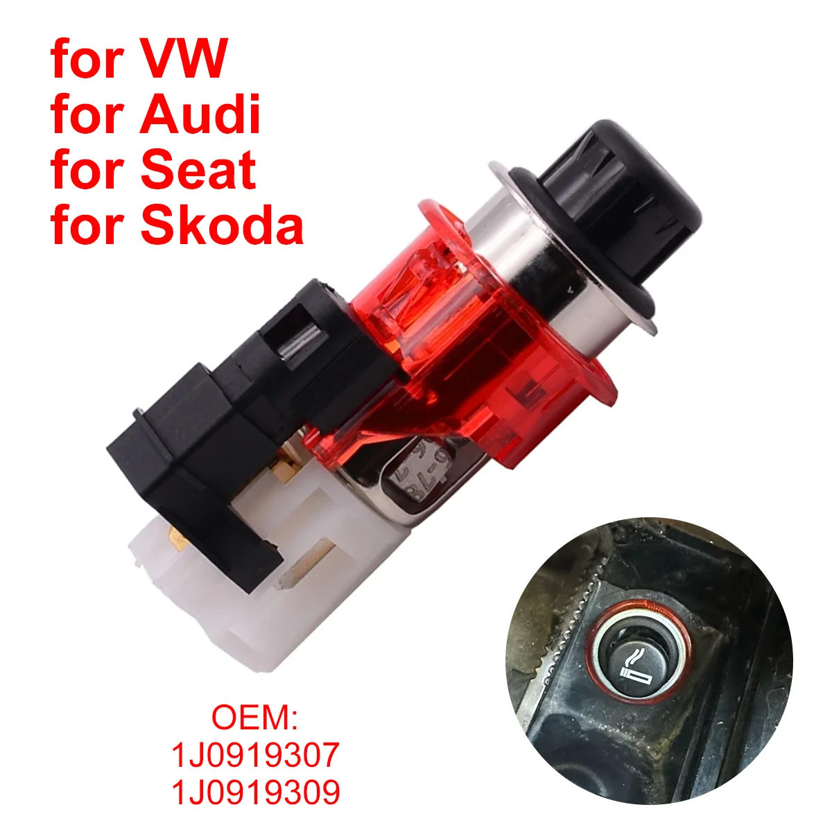 1J0919307 Car Cigarette Lighter Assembly for VW Passat CC Golf  Polo Tiguan for Audi A3 for Skoda Octavia for Seat Leon